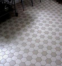 Small hexagonal floor tiles